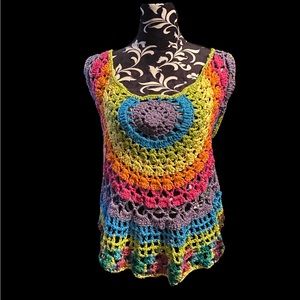 Mandala crochet boho top